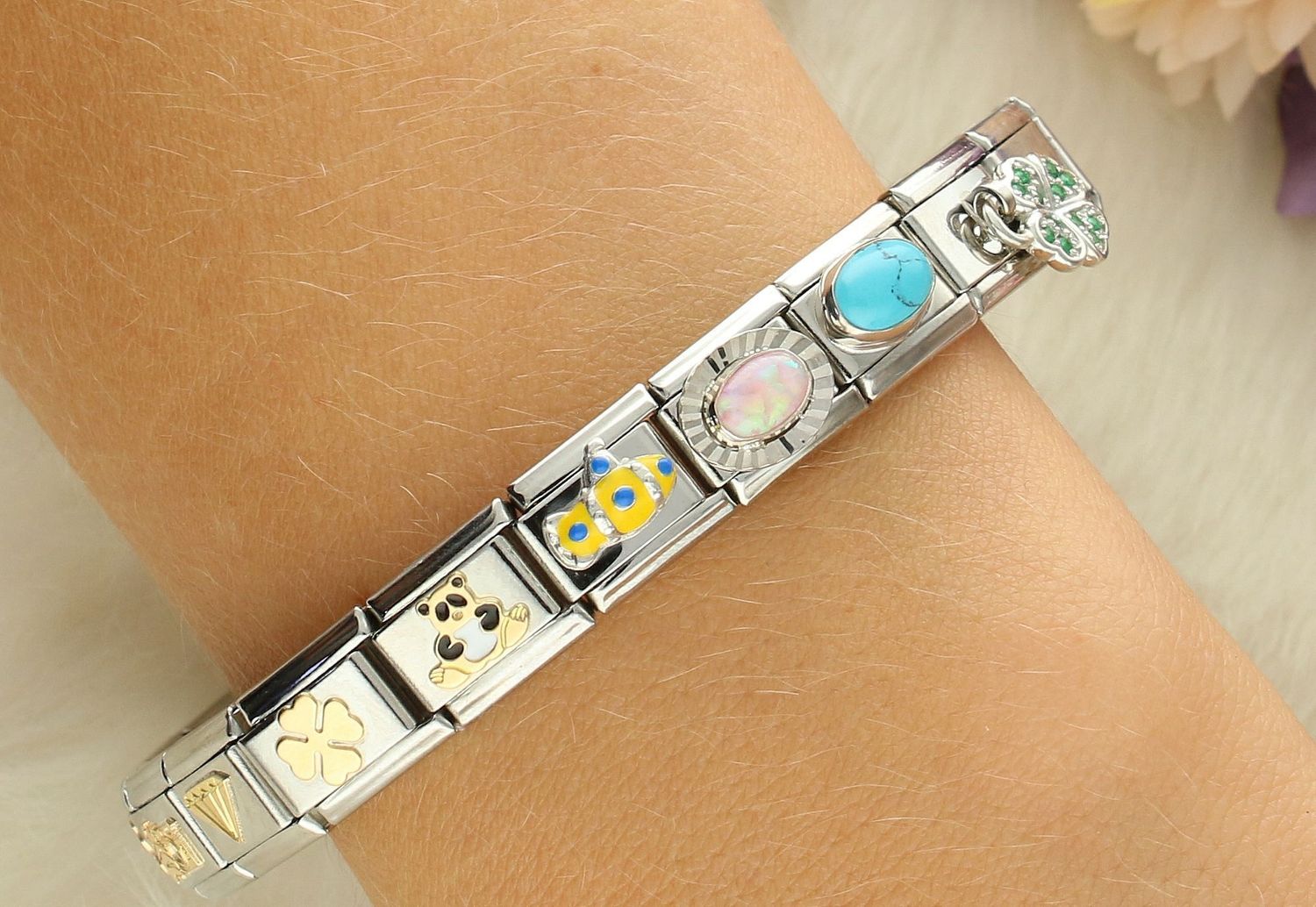 Nomination Link 925 zawieszka srebro 'Różowy opal' 330507 38.jpg